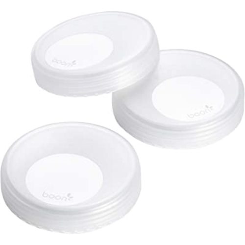 Boon Nursh Breast Milk Storage Lids - Made for Boon Nursh Bottles - Lids for Formula Travel Container - Breastfeeding Essentials and Baby Feeding Supplies - 3 Count