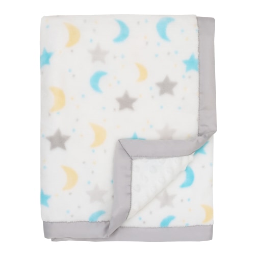 Parent's Choice Deluxe Plush Reversible Blanket Unisex Stars