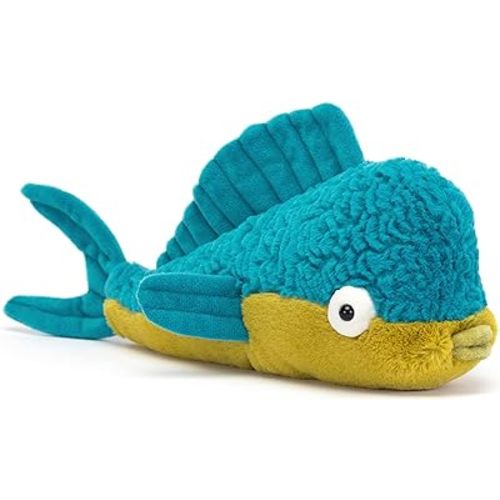Jellycat Delano Dorado Fish Stuffed Animal, 9.5 inches | Ocean and Sea Plush Toy | Classic Children's Gift