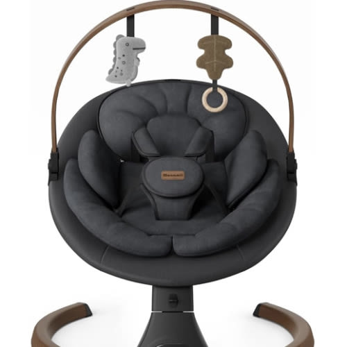 Baby Swings for Infants, Monamii Baby Swing, Bluetooth Infant Swing with Music Speaker, 5 Speeds and Remote Control, Indoor & Outdoor Use (Black)
