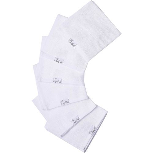 Copper Pearl 6 Ultra Soft Baby Bath Washcloths Premium Large Soft Dove (White) 11" x 11" Towels