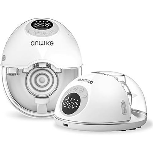 Hands Free Breast Pump MY-381 – Wearable Breastfeeding Pump, Rechargeable Electric Pump with Voice Prompts, 4 Modes & 12 Suction Levels – Portable, BPA-Free, Double Pack (White)