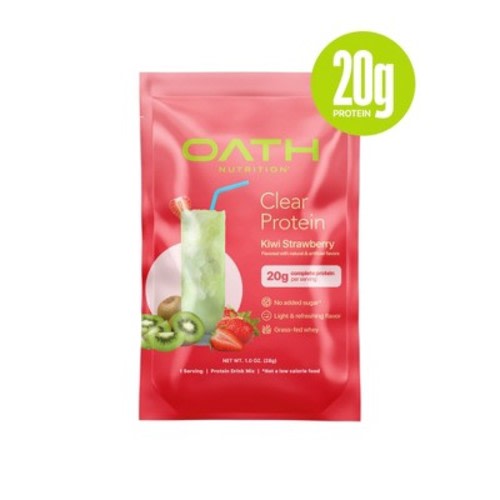 Oath Nutrition Single Serve Clear Protein Powder - Kiwi Strawberry: Gluten-Free Whey Isolate