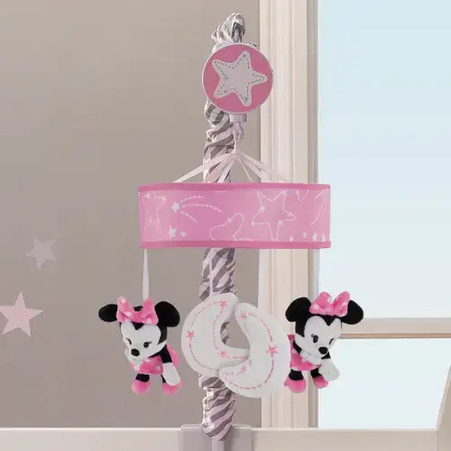 Disney Baby Minnie Mouse Pink/Gray Musical Crib Mobile – Lambs & Ivy