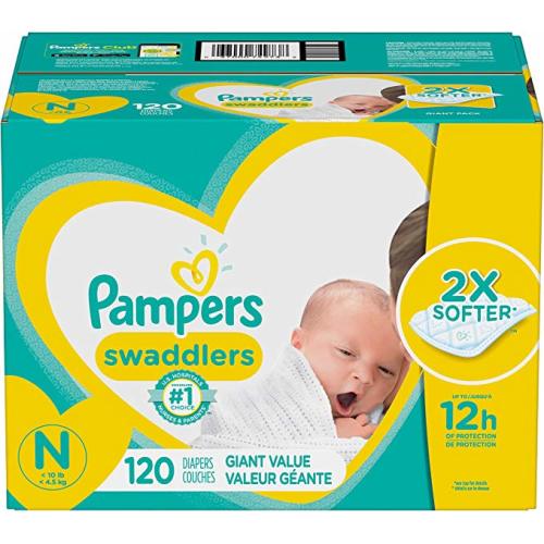 Pampers Swaddlers Disposable Diapers, Super Pack - Newborn, 84 Count