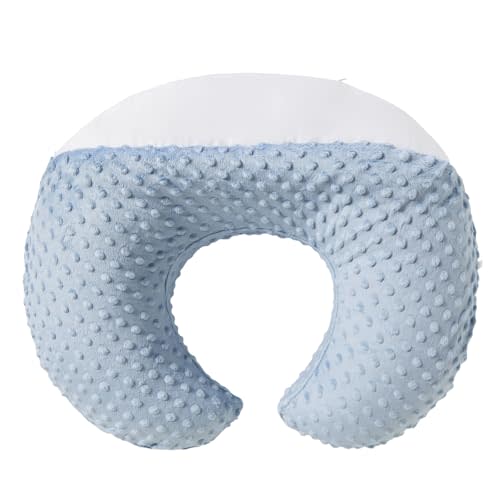 DONOMILO Nursing Pillow and Positioner Breastfeeding and Bottle Feeding, Propping Baby, Tummy Time, Sitting Support for Baby Boy Baby Girl, with Removable Dots Cover (Blue)