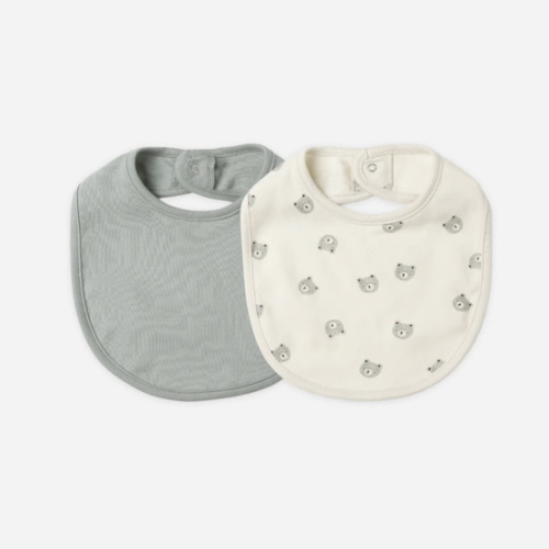 Jersey Snap Bib, 2 Pack || Bears, Steel Blue – Quincy Mae