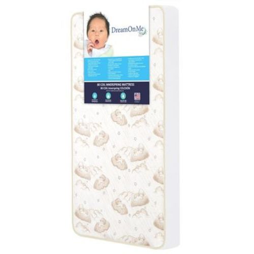 Dream On Me 2-in-1 Breathable Twilight 5" Spring Coil Crib And Toddler Bed Mattress With Reversible Design, White/brown