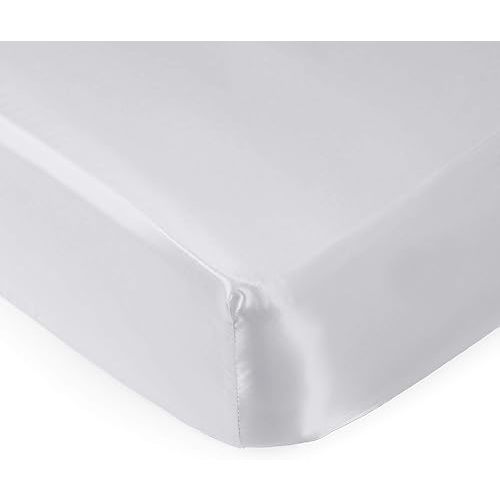 Pro Goleem Satin Soft Crib Sheet Great for Baby with Sensitive Hair Silky Baby Mattress Sheet White Unisex 52’’x28’’x8’’ Fitted Sheet