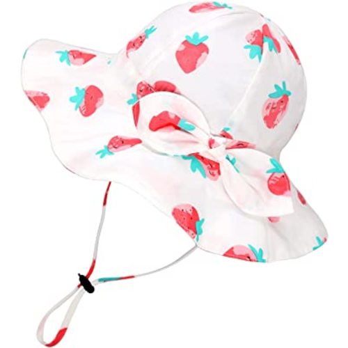 jerague Toddler Kids Baby Girl Breathable Sun Hat Cotton Foldable 50+ SPF Protective
