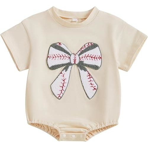 Baby Girl Baseball Bow Outfit 6-12m