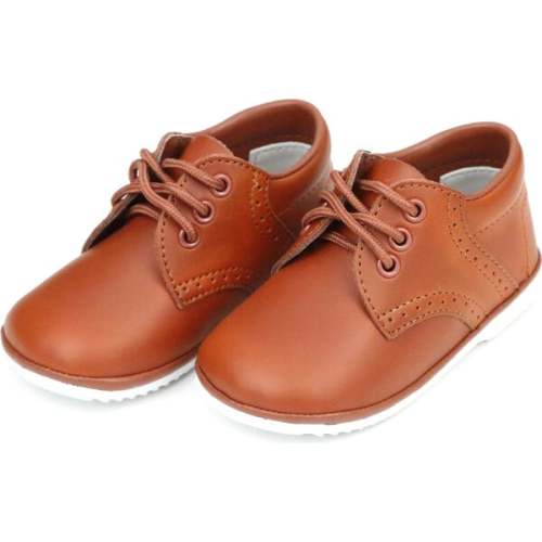 Baby James Leather Lace Up Shoe, Cognac - Angel Shoes | Maisonette