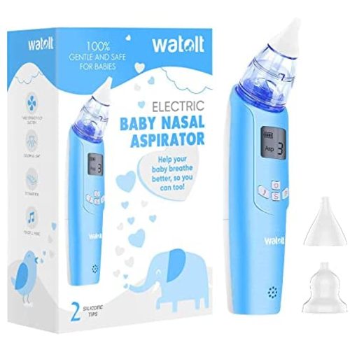 Watolt Baby Nasal Aspirator - Electric Nose Suction for Baby - Automatic Booger Sucker for Infants - Battery Powered Snot Mucus Remover for Kids Toddlers