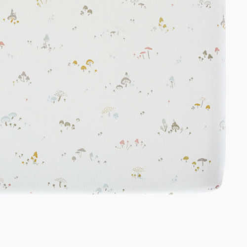 Brushed Organic Cotton Crib Sheet - Mini Mushrooms
