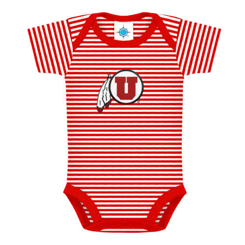3-6 month, Utah Utes Striped Bodysuit | College Baby