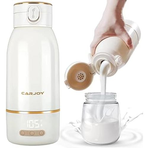 Portable Bottle Warmer, 17oz Fast Heating Portable Bottle Warmer for Travel with 2Hours Super Fast Charging, 500mL Big Capacity Baby Bottle Warmer for Baby Formula,Portable Milk Warmer for Baby
