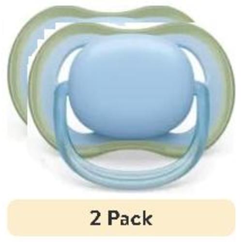 (2 pack) Philips Avent Ultra Air Pacifier 0-6M, Pastel Green / Celestial Blue, 2 Pack, SCF085/21