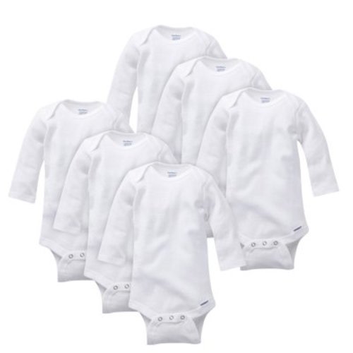 Gerber Onesies Brand Baby Gender Neutral Long Sleeve Bodysuits, 6 Pack, Sizes Preemie- 24 Months