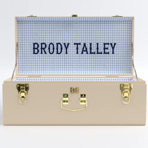 Petite Classic Trunk - Limited Edition Beige - Picnic in Blue / Embroidery