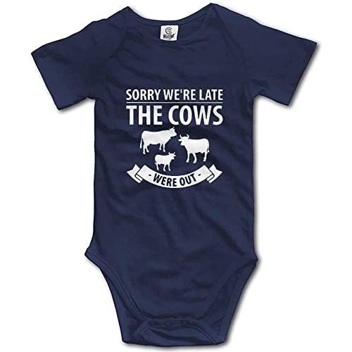 Cows were Out Cute Cowboy Baby Short/Long Sleeve Onesie Birth Announcement Bodysuit Unisex