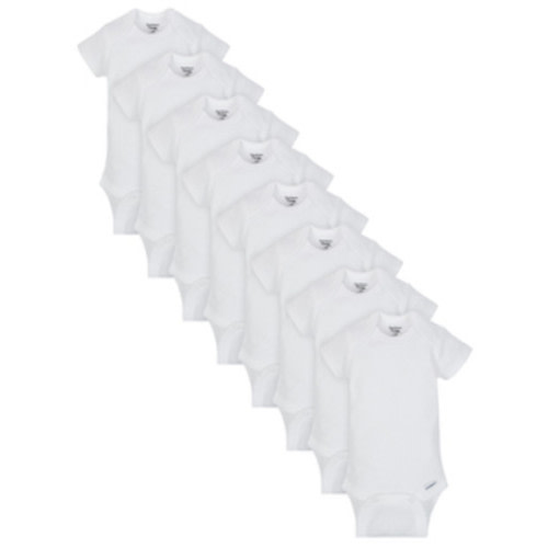 Gerber Baby Boy, Baby Girl, & Unisex White Short Sleeve Onesies Bodysuits, 8-Pack, Preemie-24 Months