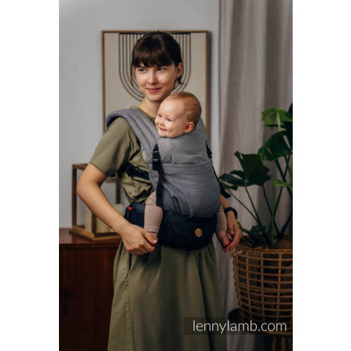LennyLight Carrier, Standard Size, herringbone weave 100% cotton - LITTLE HERRINGBONE OMBRE GREY