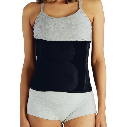 Belly Bandit Luxe Postpartum Belly Wrap - Post Pregnancy Belly Band with Five Levels of Targeted Compression for the Perfect Cinch - Postpartum Essentials, Black, Small
