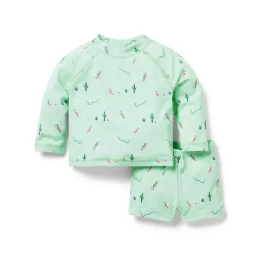 Newborn Mint Green Desert Baby Recycled Desert Rash Guard Swimsuit by Janie and Jack
