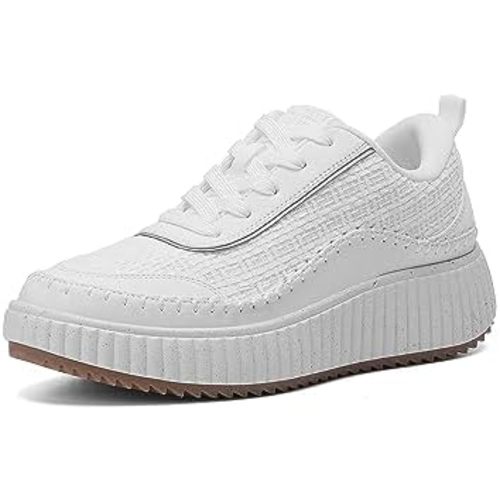 DREAM PAIRS Women Chunky City Tweed Comfortable Casual Platform Fashion Sneaker