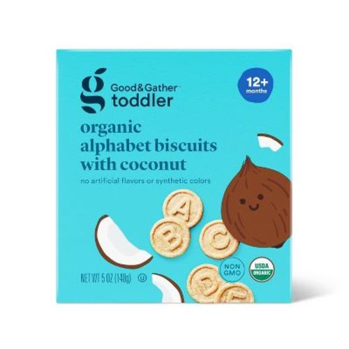 Organic Alphabet Biscuit With Coconut Baby Snacks - 5oz - Good & Gather™