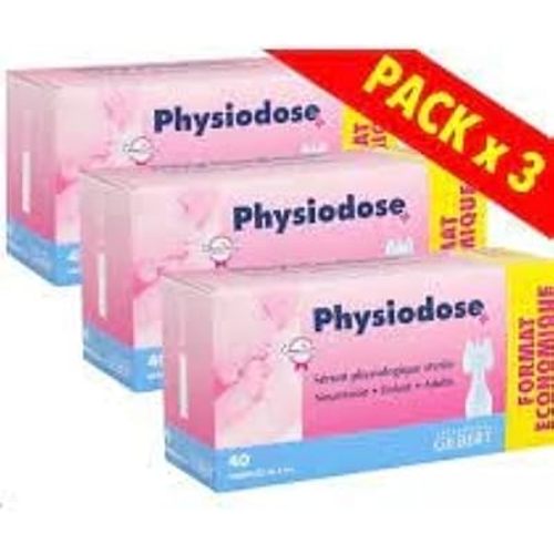 Physiological Serum - 3 Boxes of 40 Single Doses, 40 Count (Pack of 3)