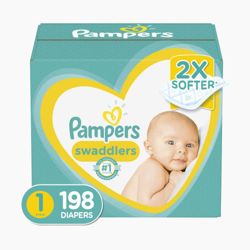 Pampers Swaddlers Disposable Diapers, Super Pack - Size 1, 96 Count