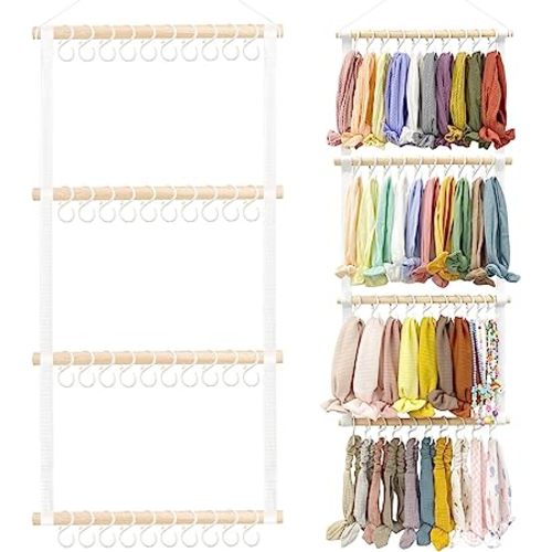 POVETIRE Headband Holder Hair Bows Organizer for Girls, Baby Hair Accessories Organizer Storage Wall Hanging Decor for Toddler Girls Room