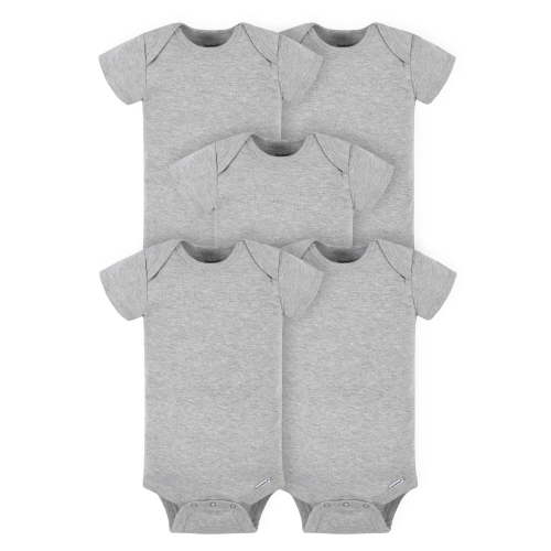 Gerber Baby Girl or Boy Gender Neutral Onesies Brand Cotton Rib Bodysuits, 5-Pack