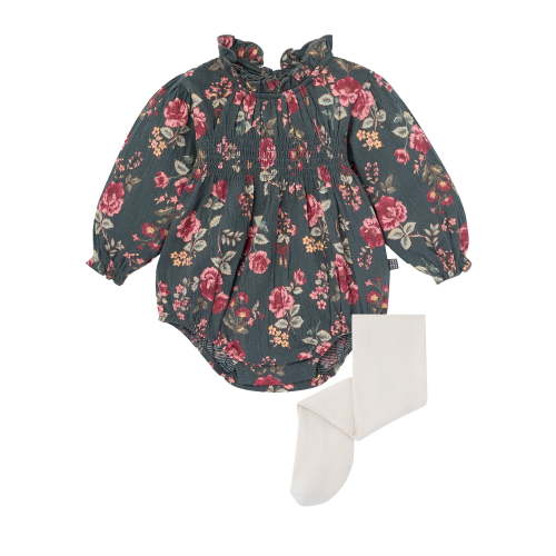 Modern Moments By Gerber Baby Girl Bubble Romper and Tights Outfit Set, 2-Piece, Sizes 0/3 Months - 24 Months