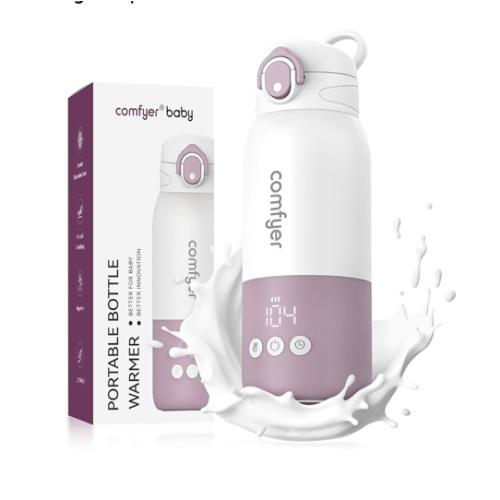 Portable Milk Warmer for Travel, Portable Bottle Warmer with Fast Heating & Long Battery Life, Instant Breast Milk, Formula or Water Warmer with 12 Ounces Big Capacity, Baby Flask for Vehicle