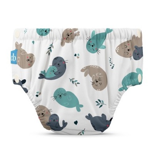 Charlie Banana Reusable Swim Diaper Snaps, Color: Seally, Size: S