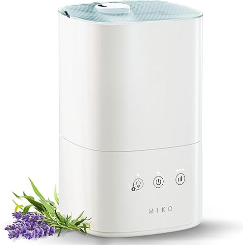 MIKO Ultrasonic Humidifiers for Large Room & Bedroom- Water Filter, Auto Mode, No Leak Design, Sleep Mode, Built-in Timer, Humidifier for Babies & Home,