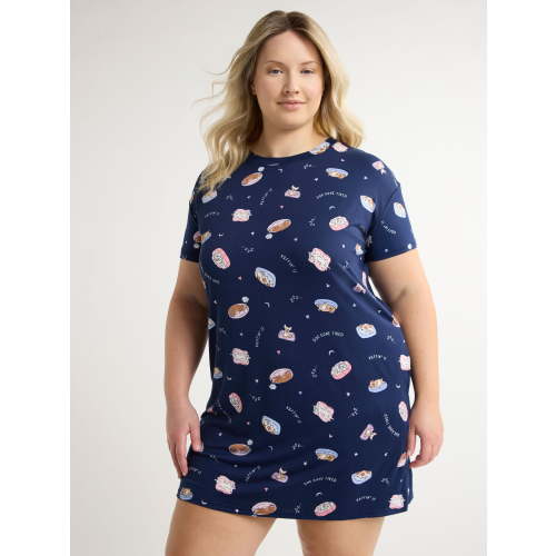 Joyspun Women's Dreamy Soft Collection Sleepshirt with Short Sleeves, Sizes S/M-2X/3X