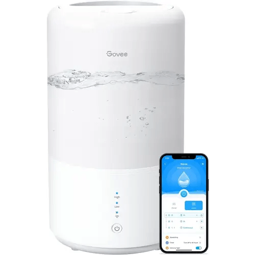 Govee Smart WiFi Humidifiers for Bedroom, Top Fill Cool Mist Humidifiers for Baby and Plants, Work with Alexa, Auto Humidity Adjustment, 24 dB Super Quiet, Essential Oil Diffuser, 24H Timer, 3L
