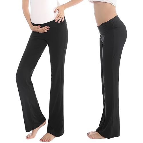 Women Maternity Pajama Pant Stretchy Comfy Wide Soft Palazzo Elastic Pregnancy Lounge Casual PJs