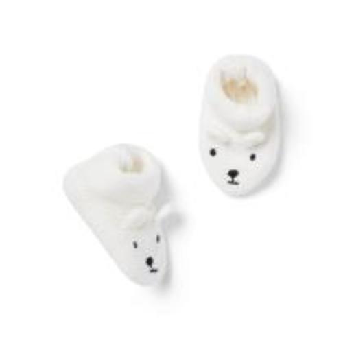 Janie and Jack Newborn Baby Bear Bootie, Jet Ivory