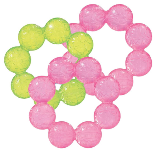 Infantino Water Teethers – Sensory Exploration and Teething Relief, Cooling Relief for Teething Babies, Lime & Pink, 3-Pack