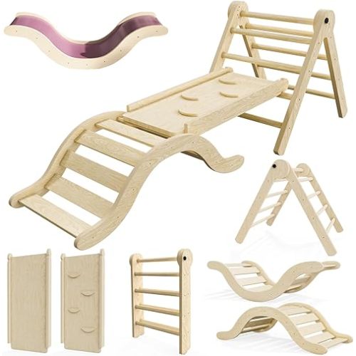 Pikler Triangle Climber Set | Natural (99" Wx21 Dx23 H)