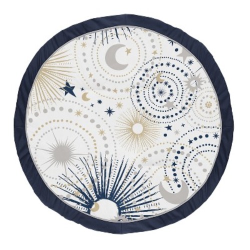 Sweet Jojo Designs Boy or Girl Gender Neutral Unisex Baby Tummy Time Playmat Celestial Blue Gold and Grey