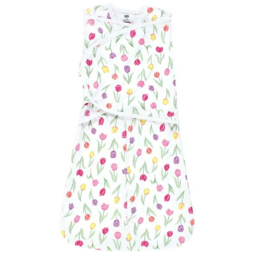 Hudson Baby Infant Girl Convertible Swaddle Sleep Sack, Spring Tulips, 0-3 Months