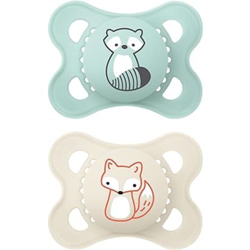 MAM Original Matte Baby Pacifier, Nipple Shape Helps Promote Healthy Oral Development, Sterilizer Case, Boy, 0-6 (Pack of 2)