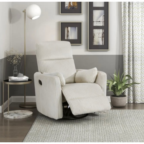 Ellery Beige Nursery Swivel Glider Reclining Chair | Living Spaces