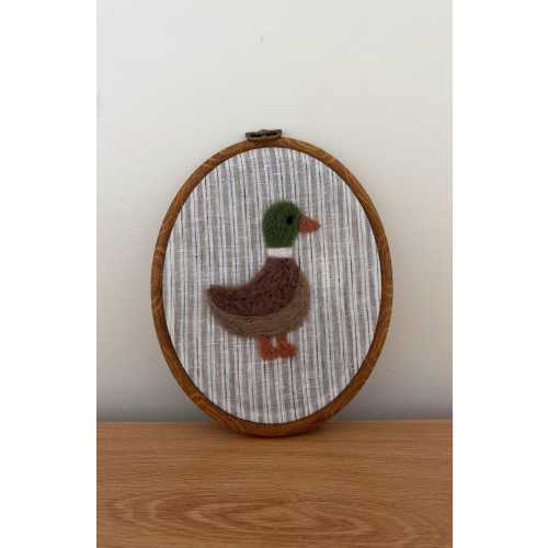 Felted Mallard Duck Wall Art: Handmade Nursery Decor, Heirloom Keepsake, Baby Shower Gift, Personalised