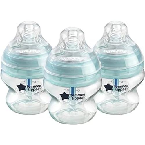 Tommee Tippee Anti-Colic Baby Bottles, Slow Flow Breast-Like Nipple and Unique Anti-Colic Venting System (5oz, 3 Count)